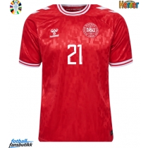 Danmark Morten Hjulmand #21 Hjemmedrakt EM 2024 Kortermet